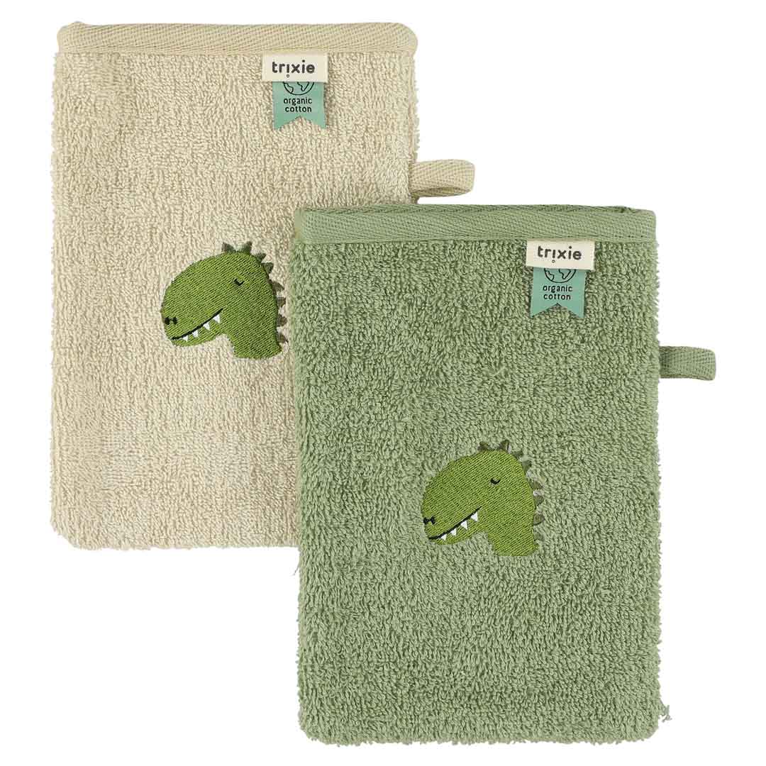 Washandje 2-pack - Aura Dino